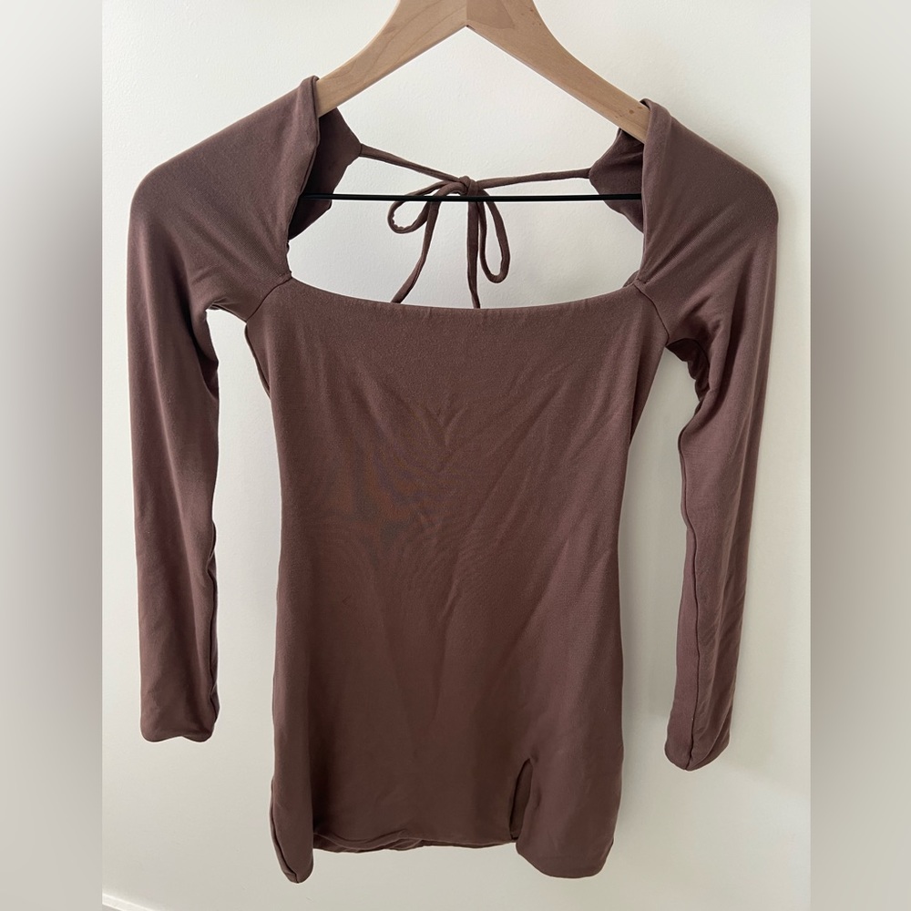 CHOCOLATE MINI DRESS - BABYBOOFASHION